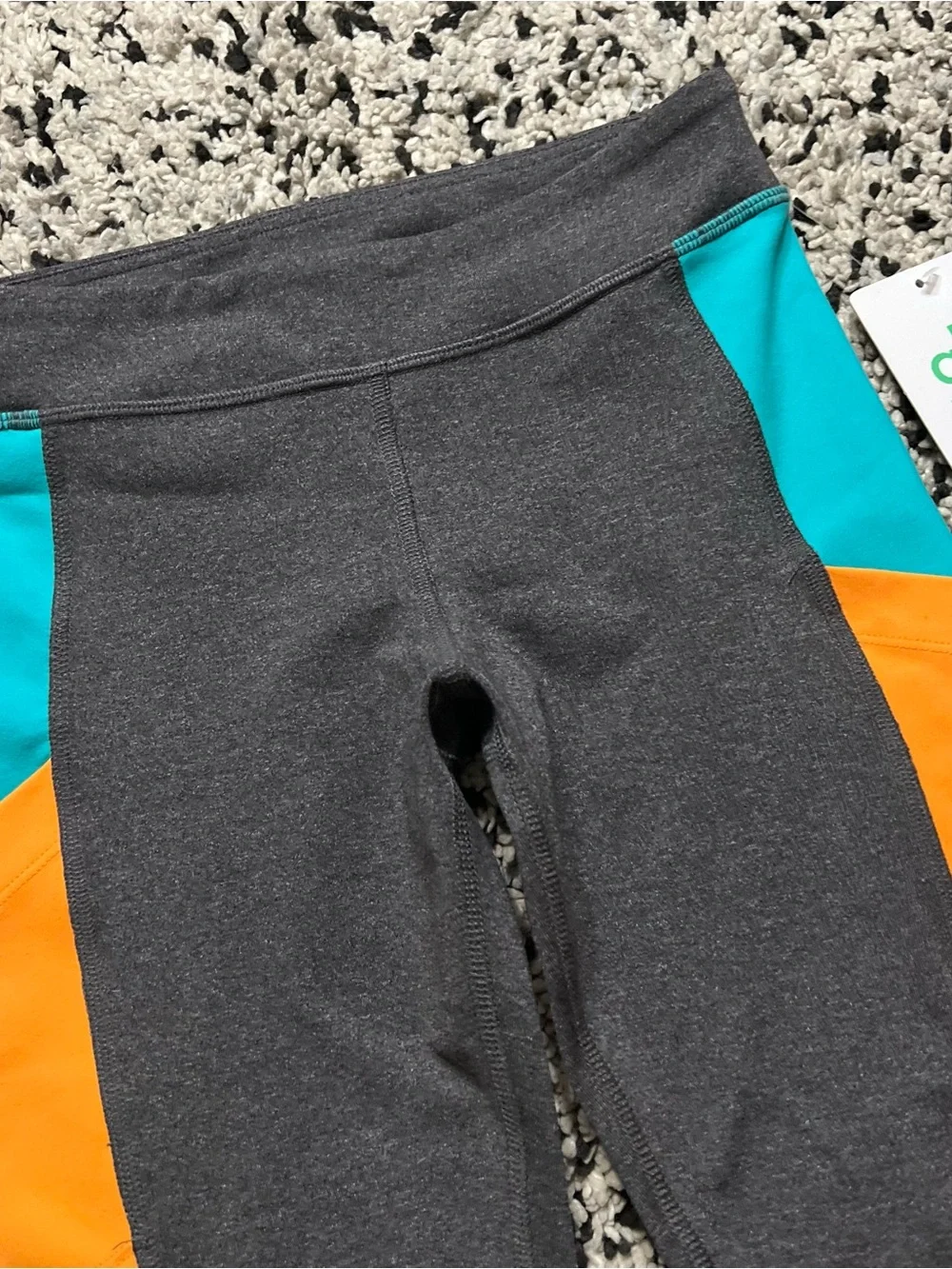 ALO Yoga Ascendant Leggings Scuba Inspired Stormy Grey Blue Orange Women’s XS